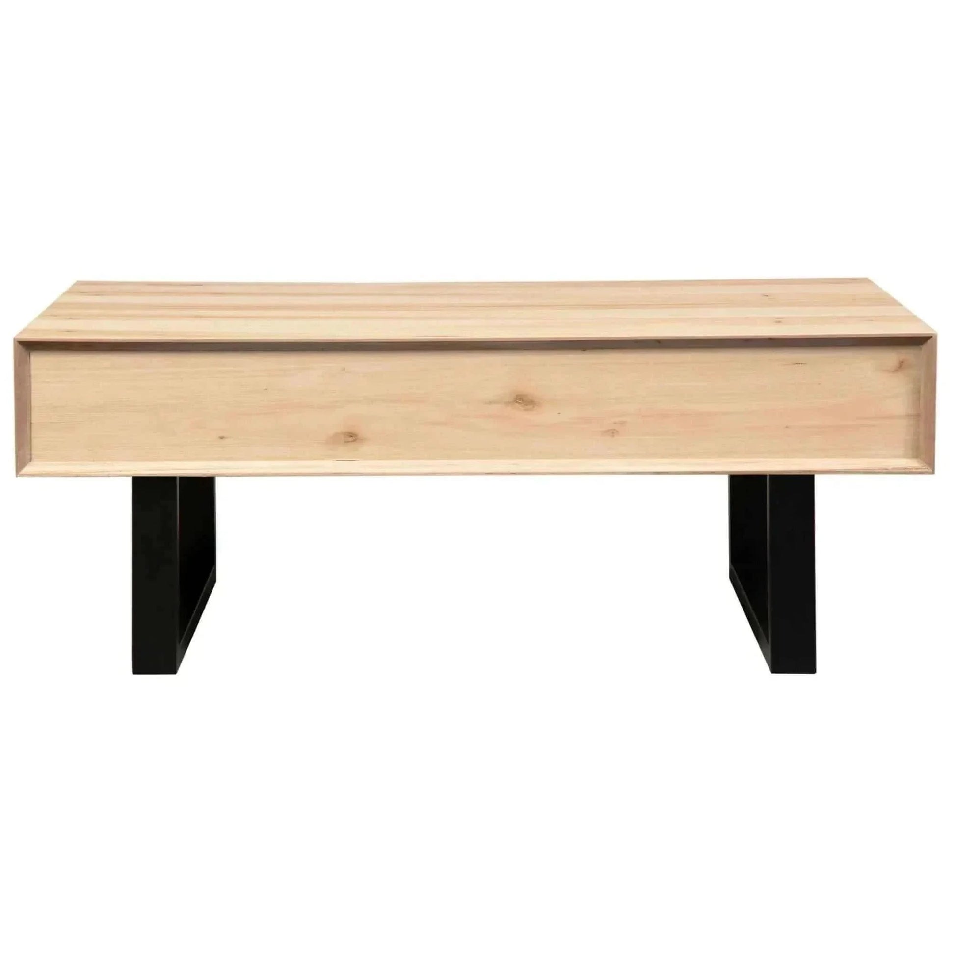 Aconite 120cm Large Coffee Table With Storage Drawers - Natural