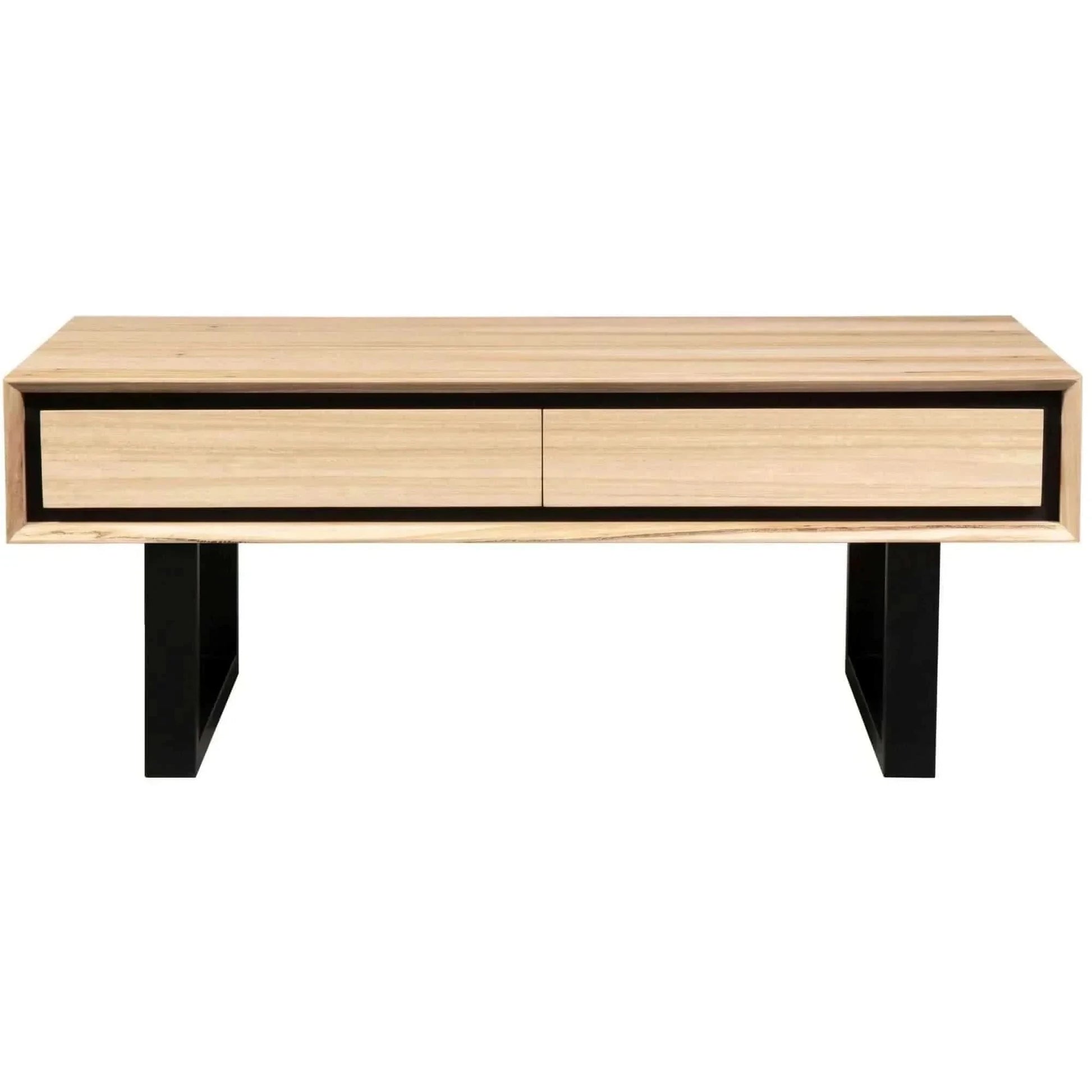 Aconite 120cm Large Coffee Table With Storage Drawers - Natural