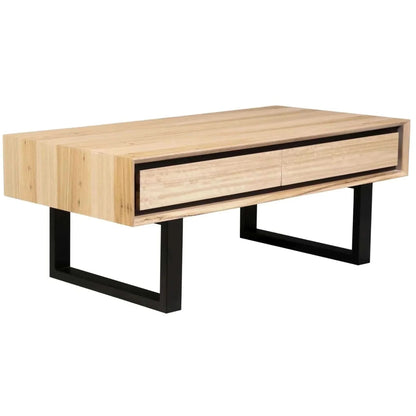 Aconite Large Coffee Table 120cm With 2 Storage Drawers - Natural