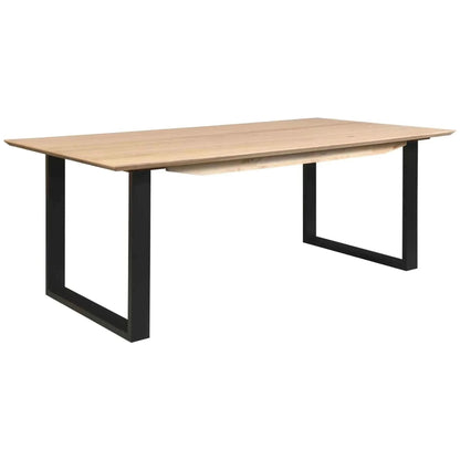 Aconite Dining Table 180cm Solid Messmate Timber Wood Black Metal Leg 