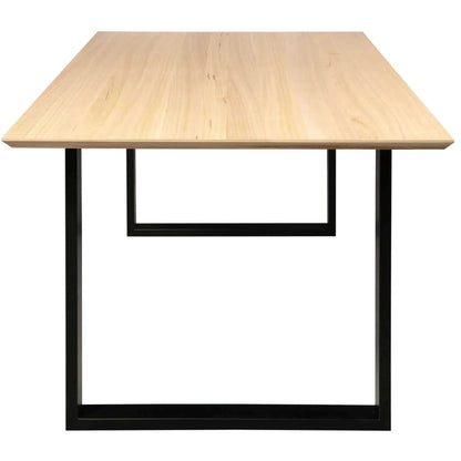 Aconite Dining Table 180cm Solid Messmate Timber Wood Black Metal Leg 