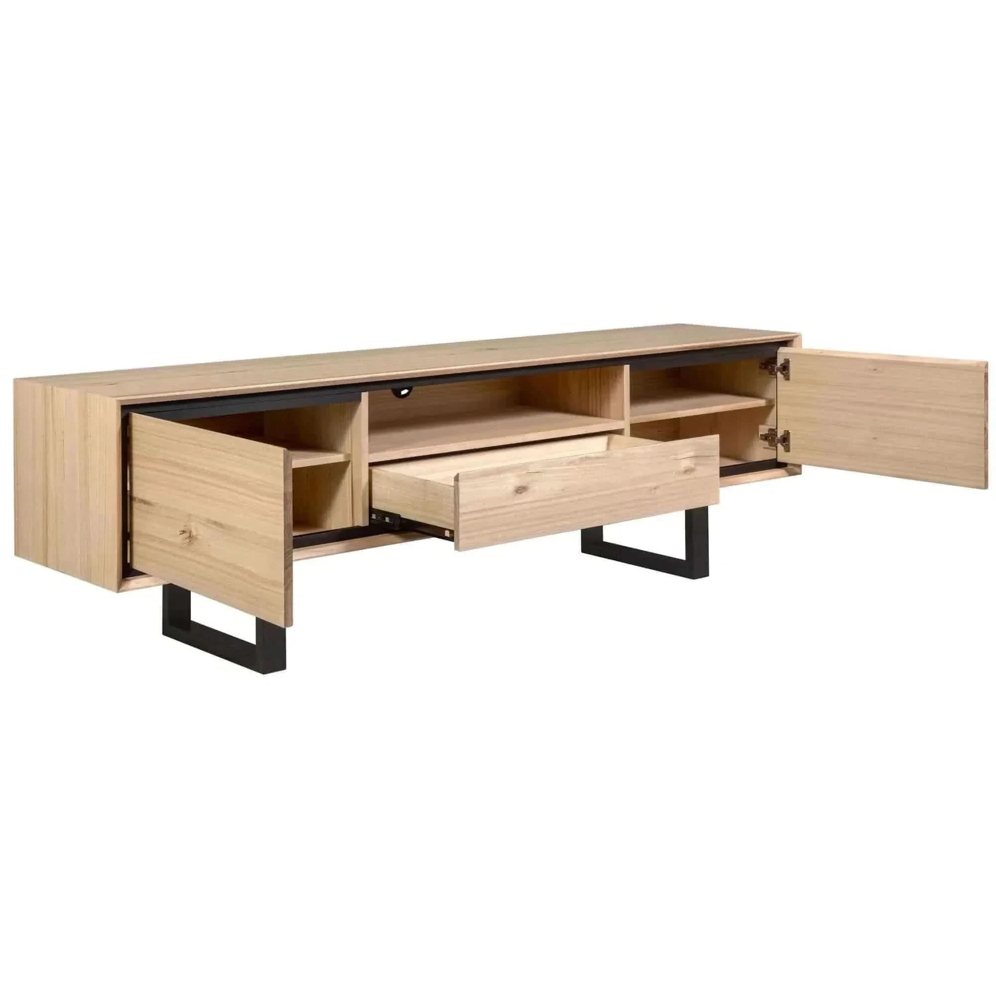 Aconite 210cm Mid Century Modern TV Unit - Natural
