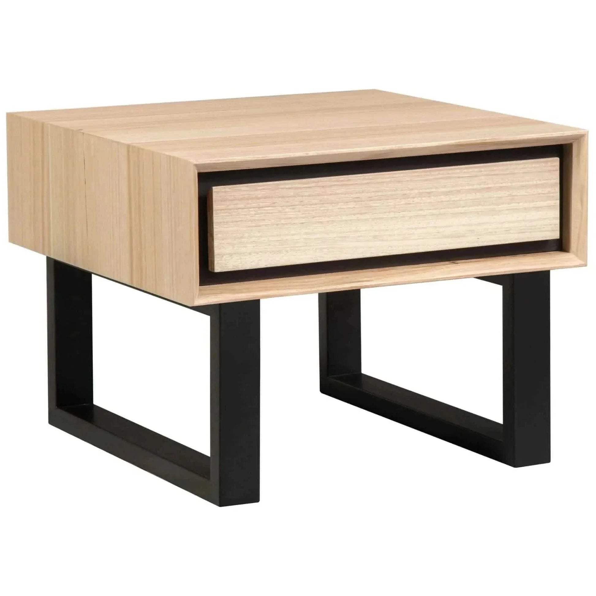 Aconite Sofa Side Table 60cm Solid Messmate Timber - Natural