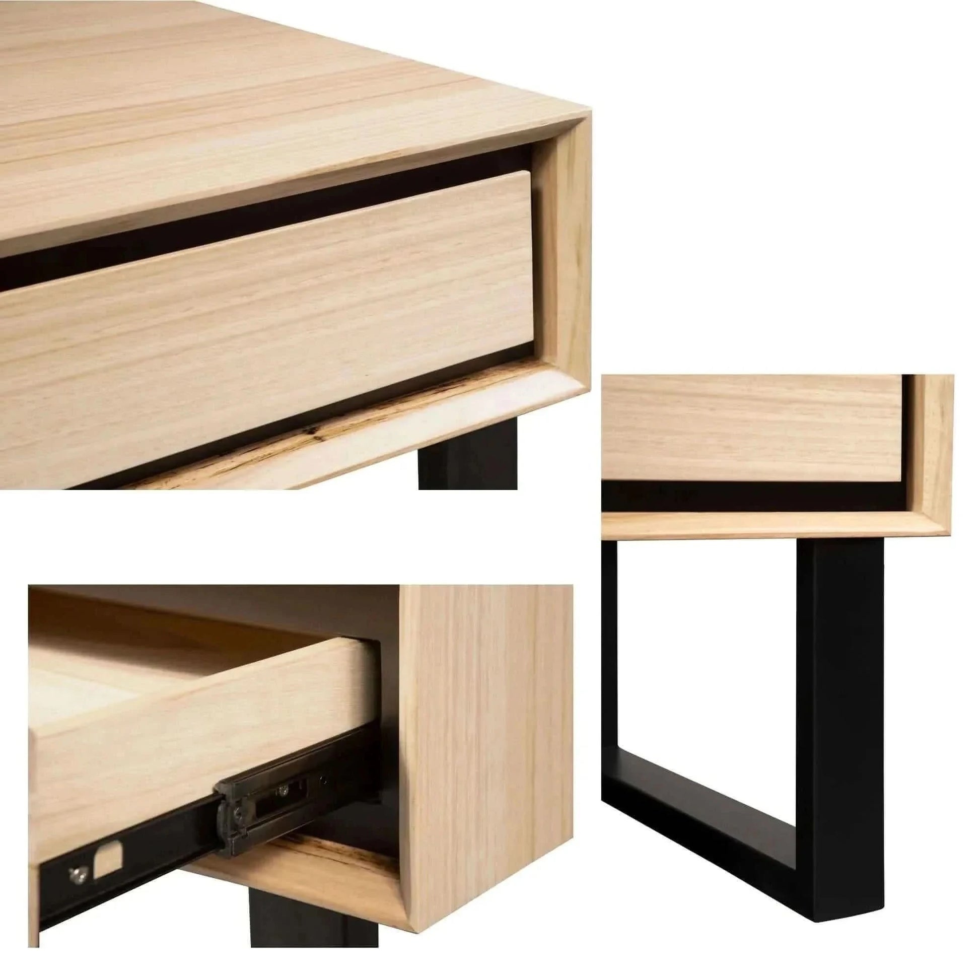 Aconite Sofa Side Table 60cm Solid Messmate Timber - Natural