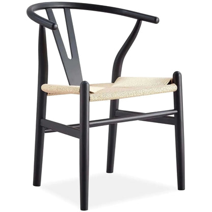 Anemone Set of 2 Wishbone Dining Chair Beech Timber - Black