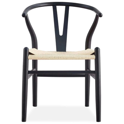 Anemone Set of 2 Wishbone Dining Chair Beech Timber - Black