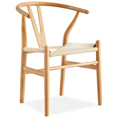 Anemone Set of 2 Wishbone Dining Chair Beech Timber - Natural