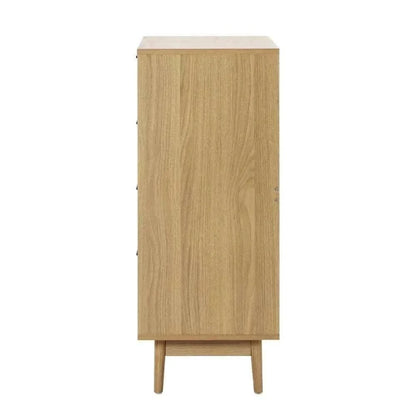 Artiss 4 Chest of Drawers Rattan Tallboy Pine - BRIONY