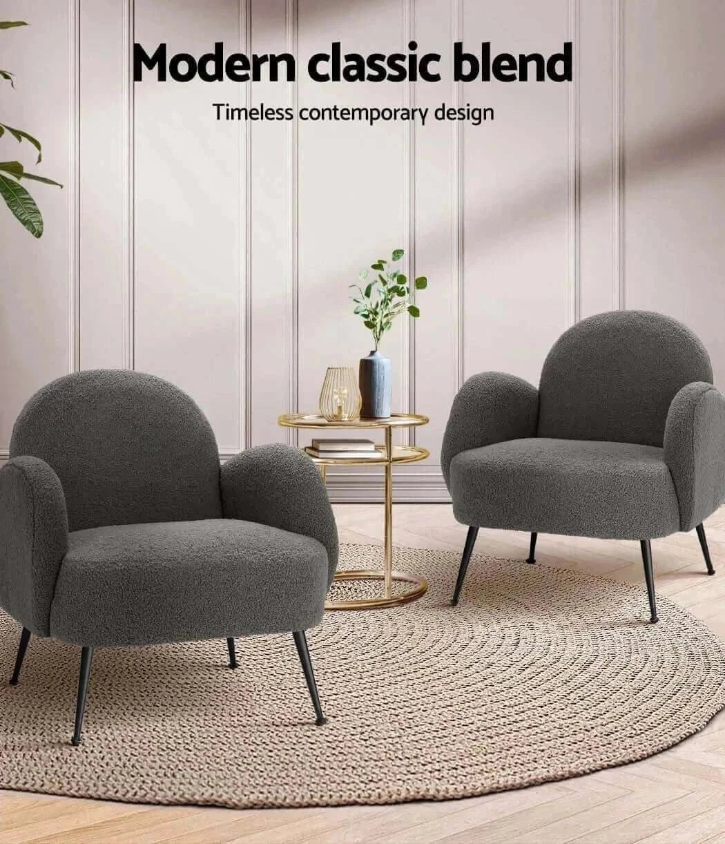 modern boucle chair