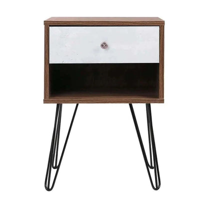 Artiss Hair Pin Leg Bedside Table 1 Drawers with Shelf - LARS