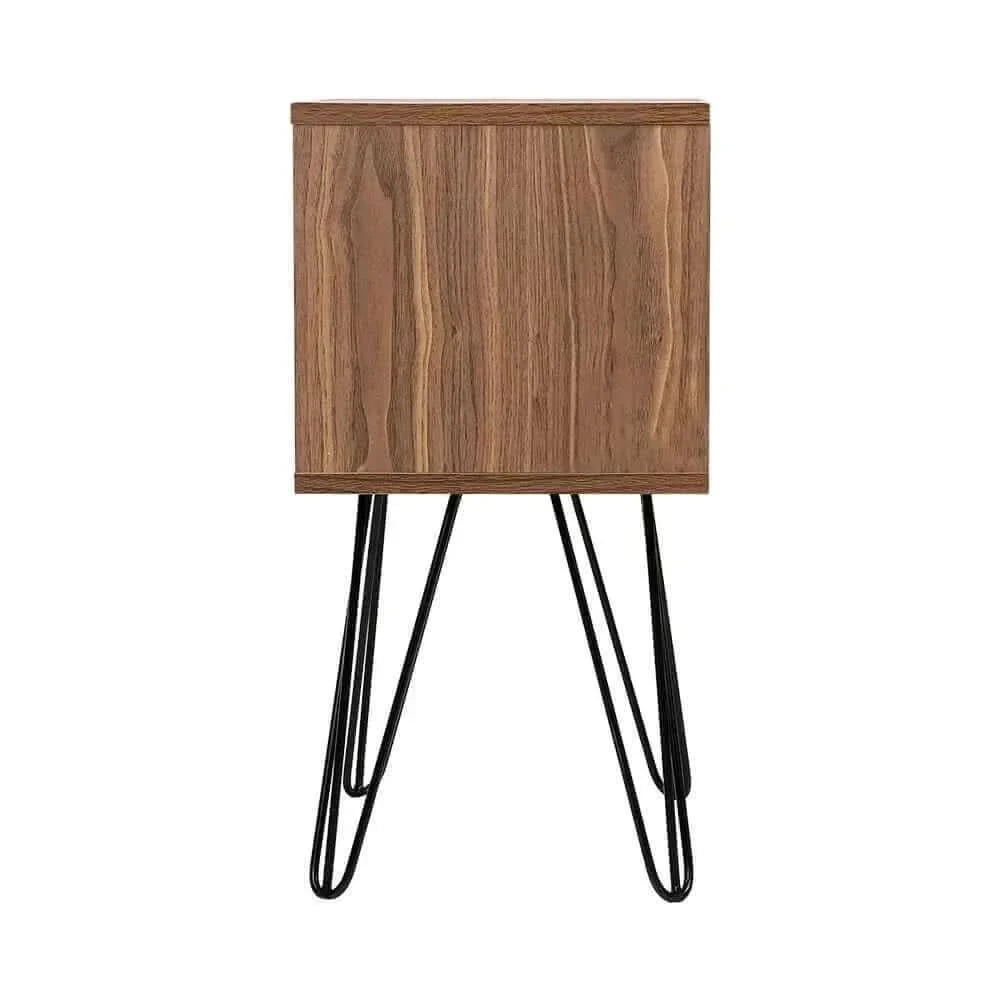 LARS Hair Pin Leg Bedside Table 1 Drawers with Shelf