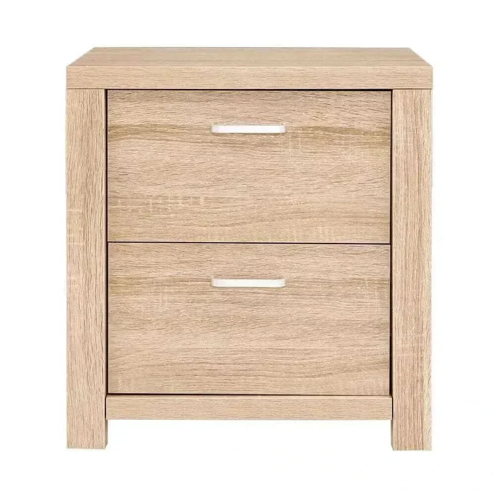 MAXI Pine Nightstand With 2 Drawers Cabinet