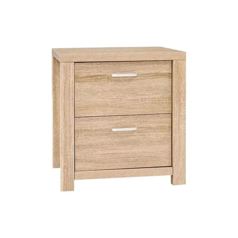 Artiss Nightstand With 2 Drawers - MAXI Pine