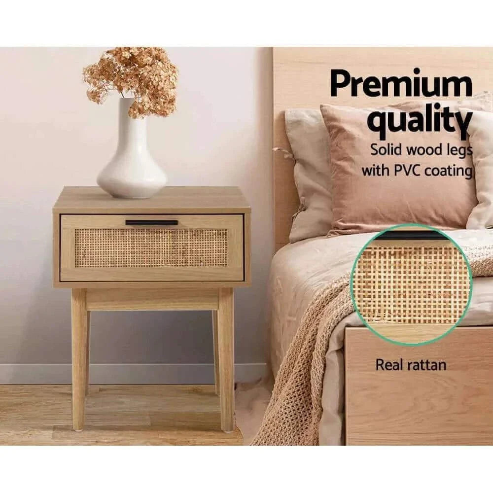 rattan nightstand