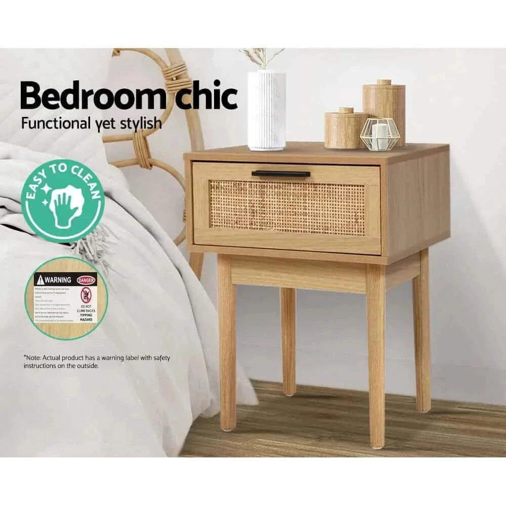 rattan nightstand