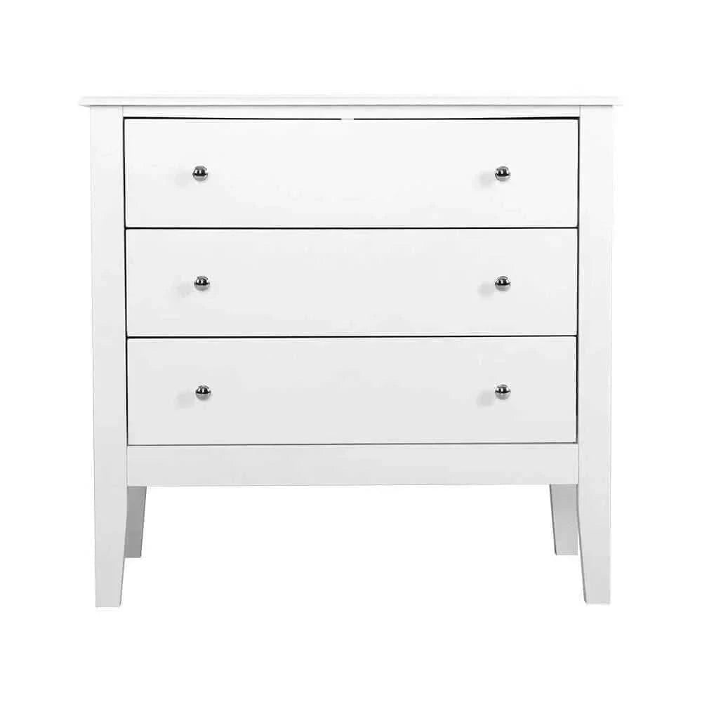 Artiss 3 Chest of Drawers - BRITTANY White