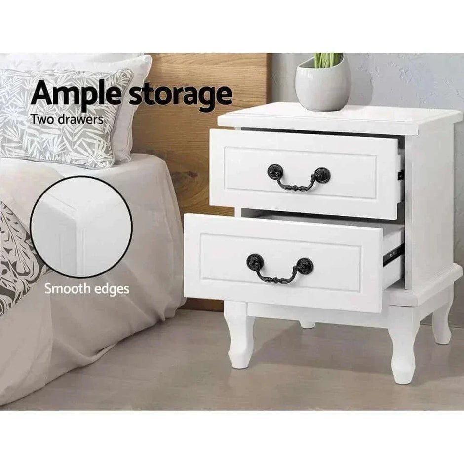 white drawer bedside nightstand