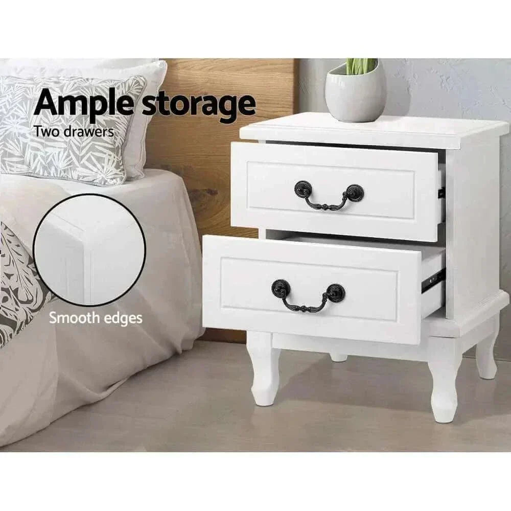 white drawer bedside nightstand