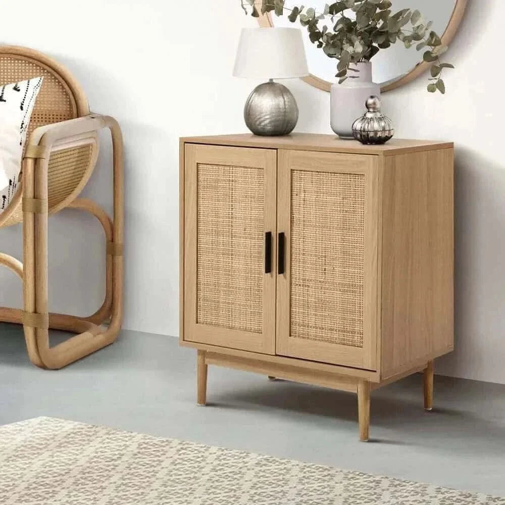 Artiss Rattan Buffet Sideboard 2 Doors - BRIONY Oak