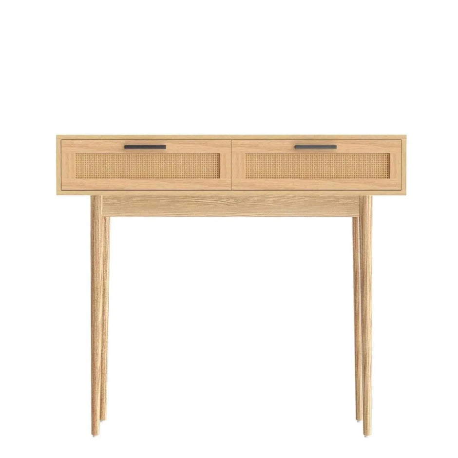 rattan console table