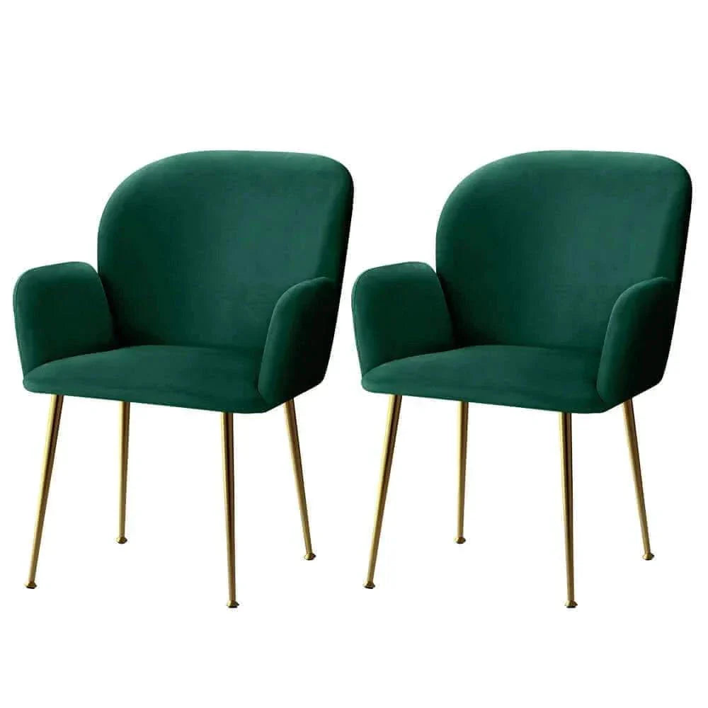 green dining chairs set of 2 -Upinteriors