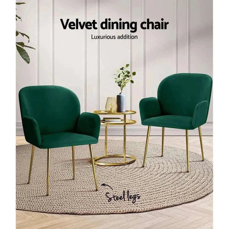 green dining chairs set of 2 