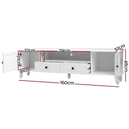 Artiss TV Cabinet Entertainment Unit 160cm White Kubi