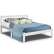 Bed Frame Queen Size Wooden White 