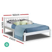 Bed Frame Queen Size Wooden White 