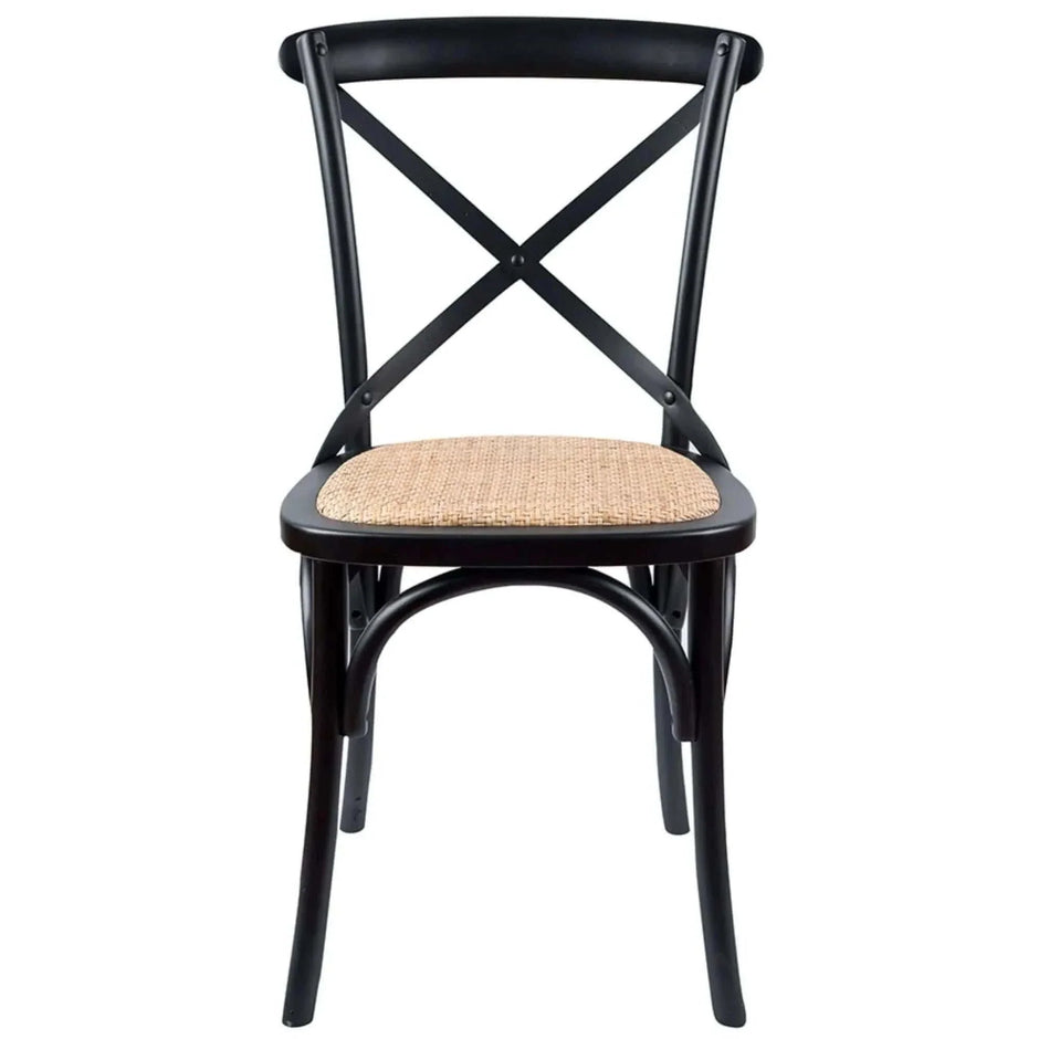 set of 2 black dining chairs