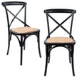 set of 2 black dining chairs