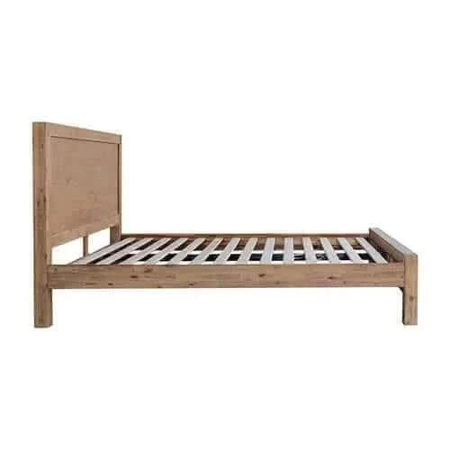 Bed Frame Queen Size in Solid Wood Veneered Acacia Bedroom Timber Slat