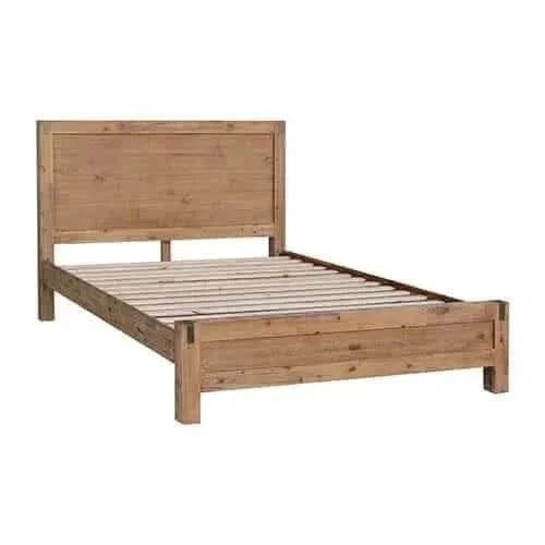 Buy Wooden Single Bed Frame Veneered Acacia Timber Slat – Oak | Upinteriors