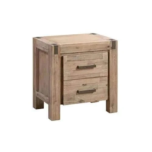 Bedside Table 2 drawers Night Stand in Solid Wood 