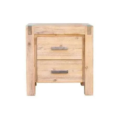 Solid Wood Night Stand With 2 drawers - Oak Colour