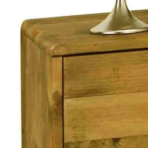 Bedside Table 2 drawers Night Stand Solid Wood Light Brown Colour