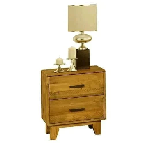 Bedside Table 2 drawers Night Stand Solid Wood Light Brown Colour