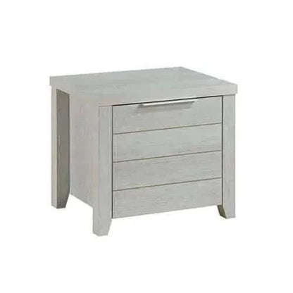 Bedside Table 2 drawers Night Stand in White Ash