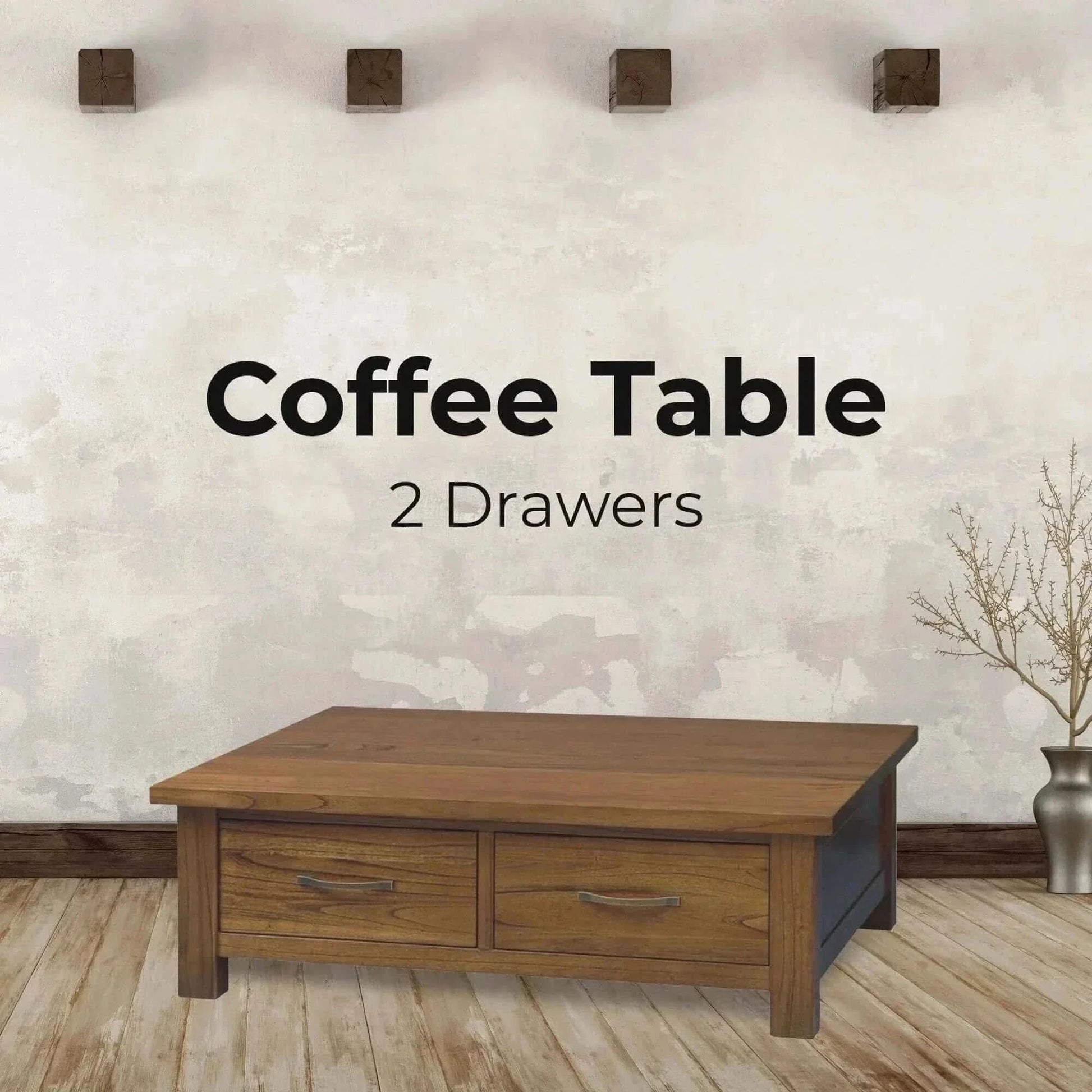 Birdsville Solid Wood Coffee Table 120cm - Brown