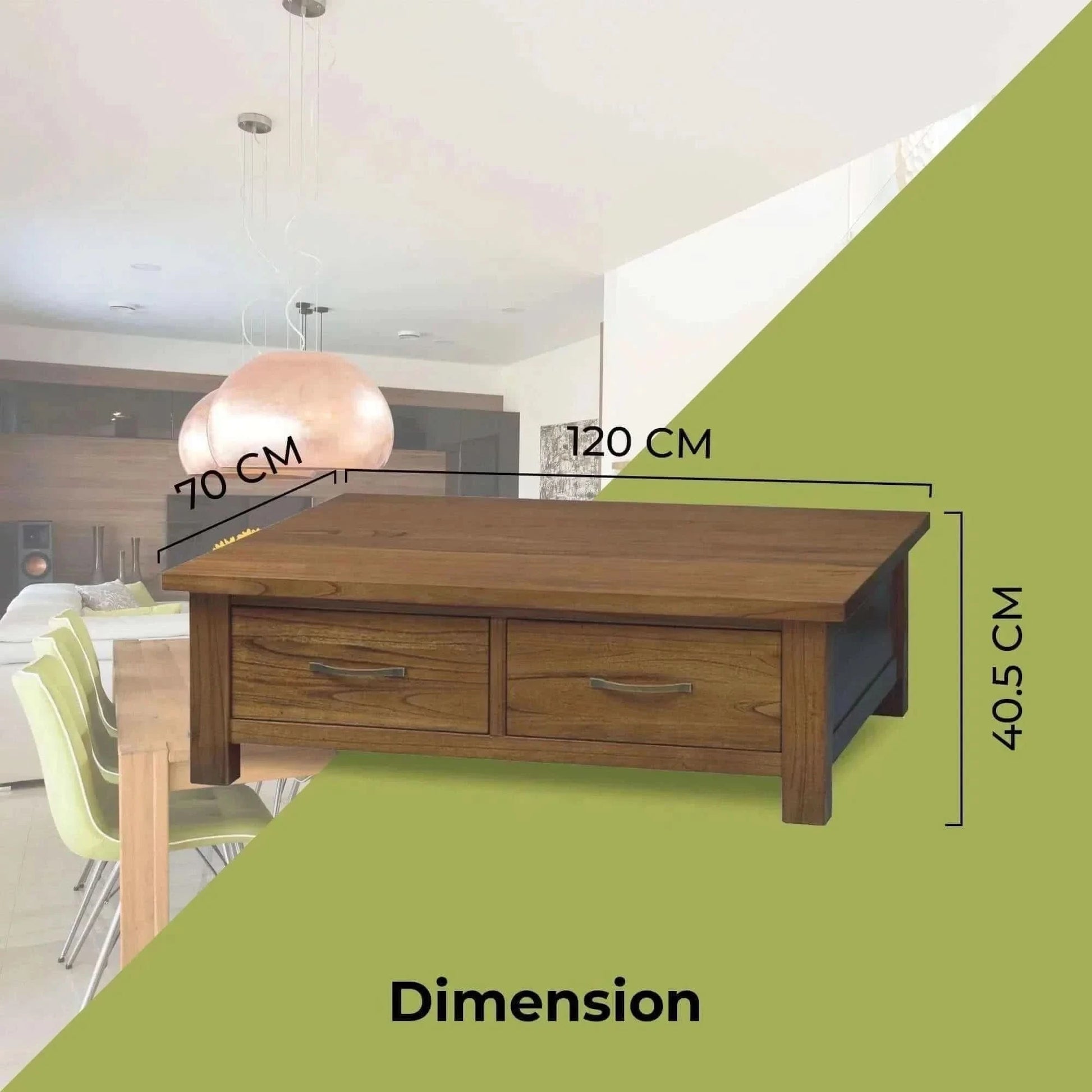 Birdsville Solid Wood Coffee Table 120cm - Brown