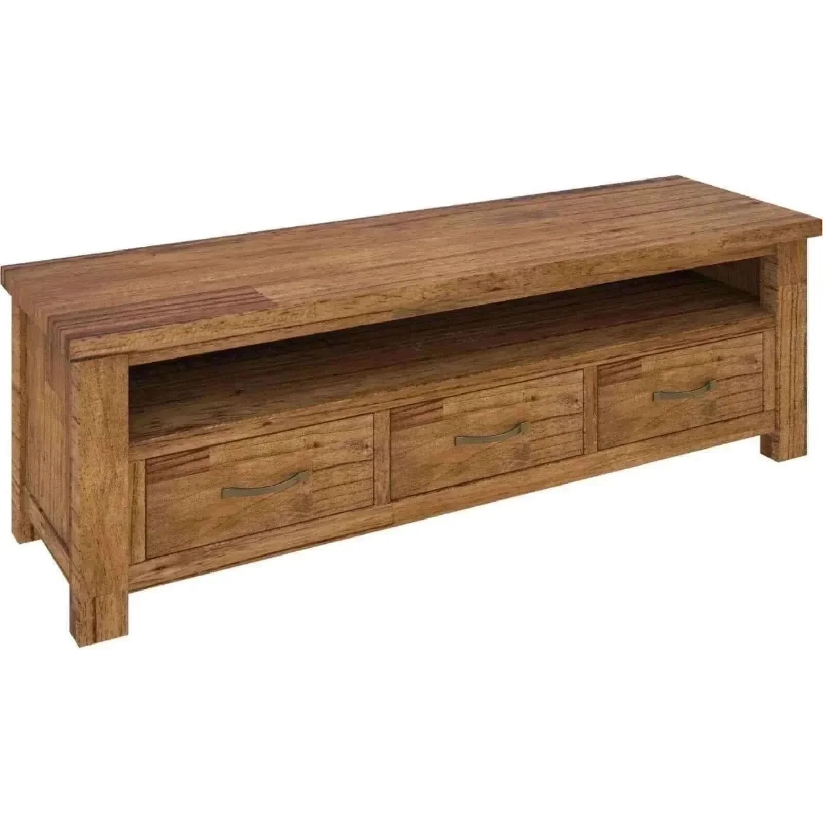 Birdsville Solid Mt Ash Wood Brown TV Stand 174cm 3 Drawer