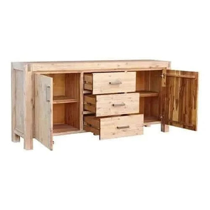 Buffet Sideboard in Oak Colour Constructed with Solid Acacia Wooden Fr