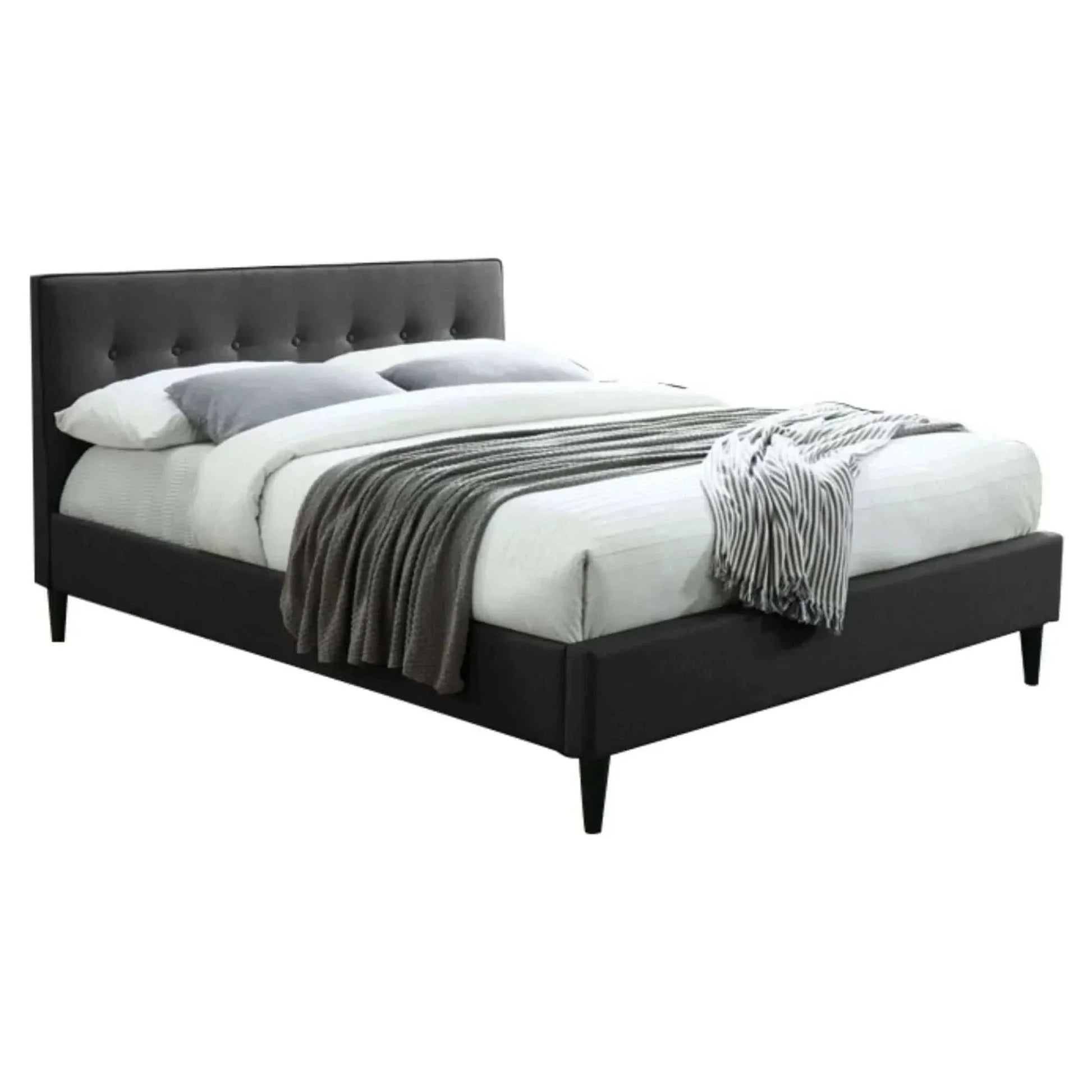 Buttercup Double Size Bed Frame Timber Mattress Base Fabric Upholstere