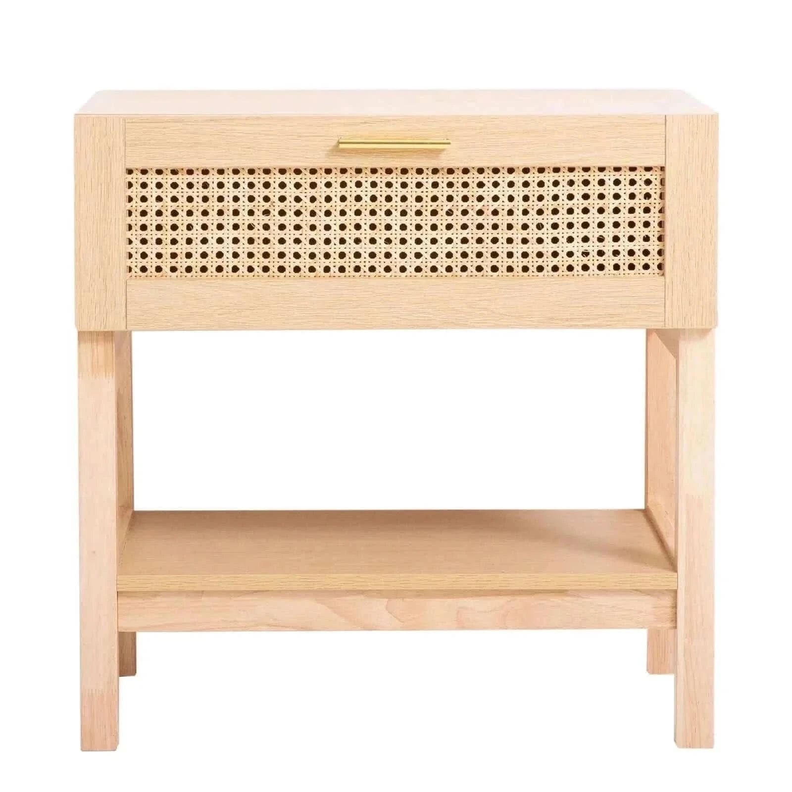 Casa Decor Santiago Rattan Table Nightstand - Oak