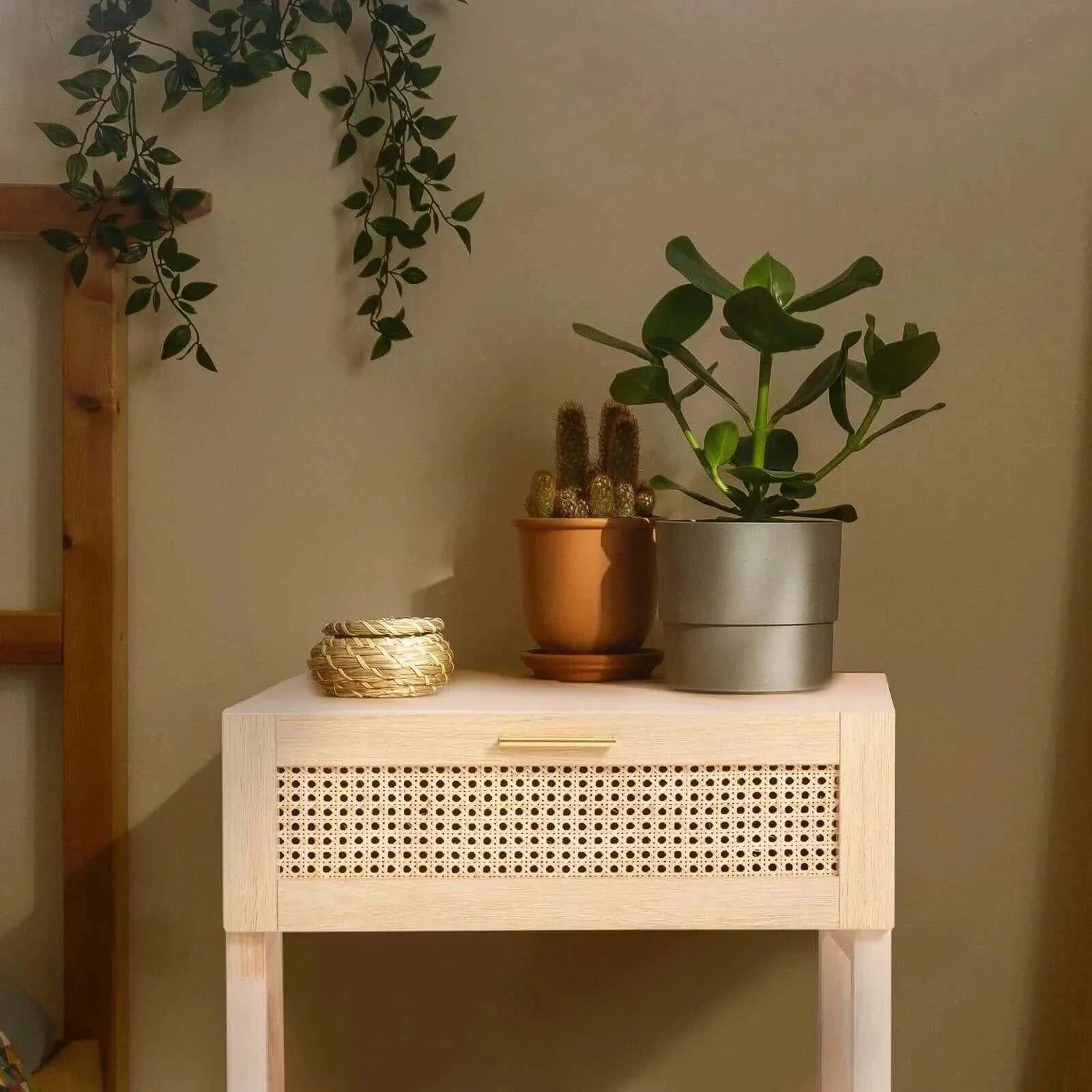 rattan Table Nightstand 