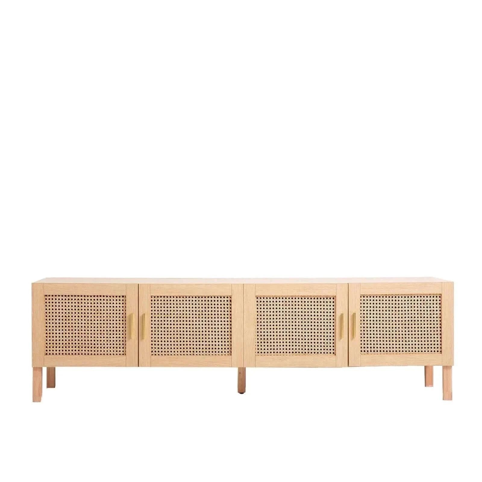 Rattan Entertainment Unit TV Stand Cabinet -Upinteriors