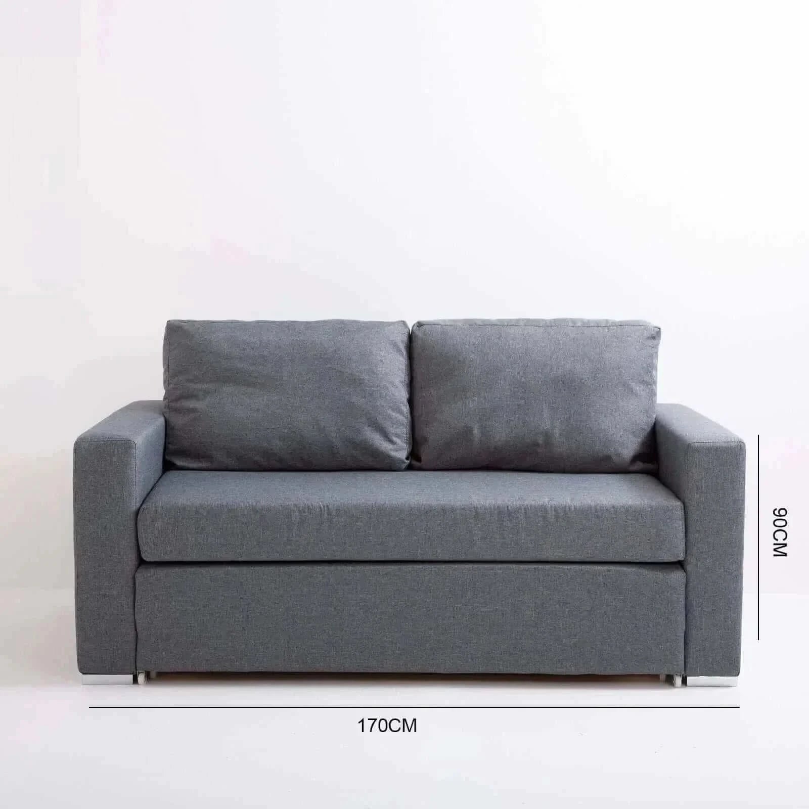 Casa Decor Selena 2 in 1 Sofa Couch Charcoal 2 Seater