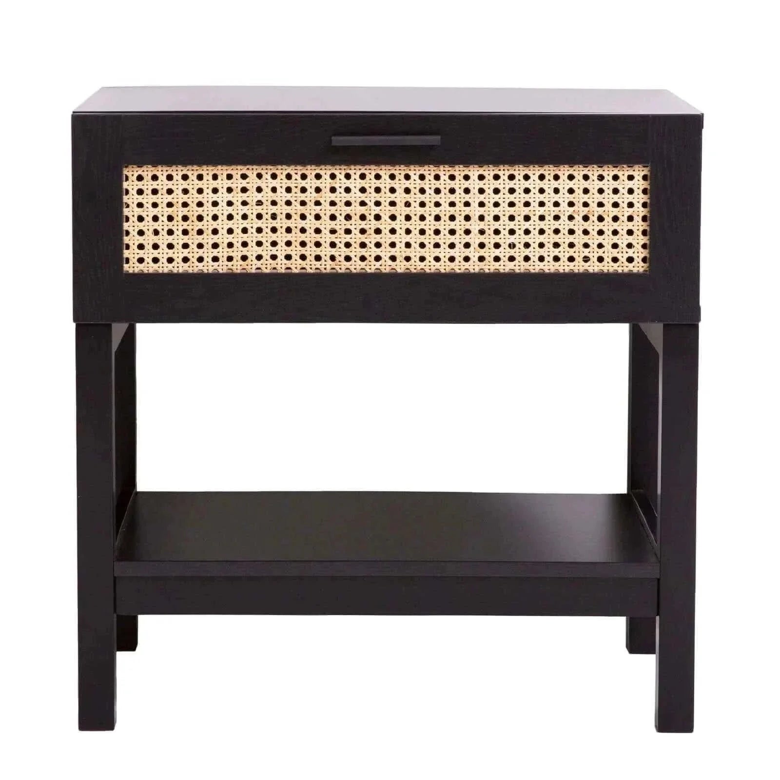 black rattan nightstand