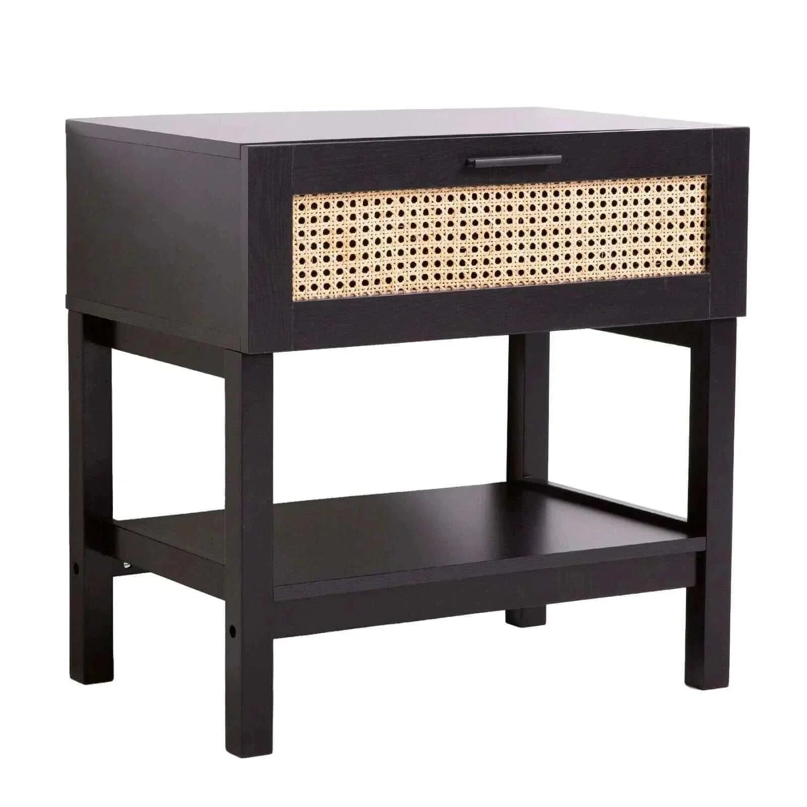 black rattan nightstand