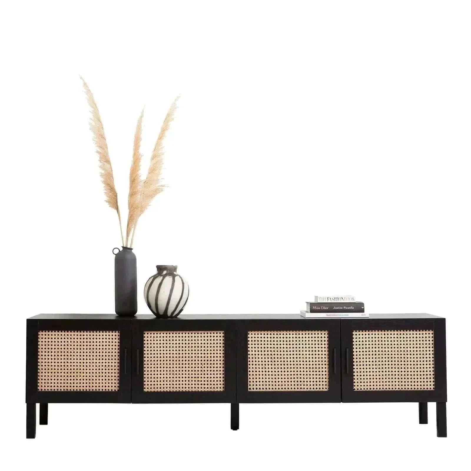Casa Decor Tulum Rattan Entertainment Unit Black